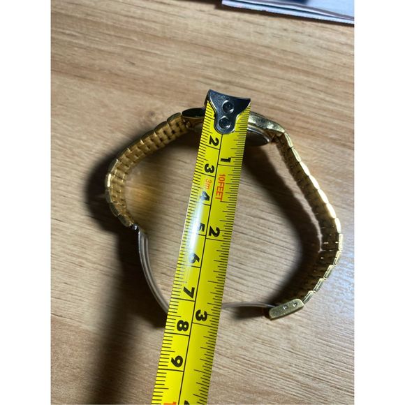 Seiko SQ Watch Men 35mm Gold Tone Dial Day Date 7.25" Vintage - Picture 9 of 9